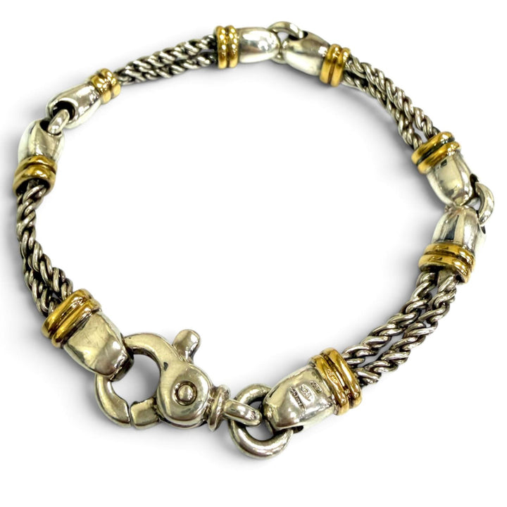 美品□TIFFANY&amp;Co. ティファニー 750 SV925 ダブルロープ ブレスレット アクセサリー シルバー イエローゴールド メンズ レディース