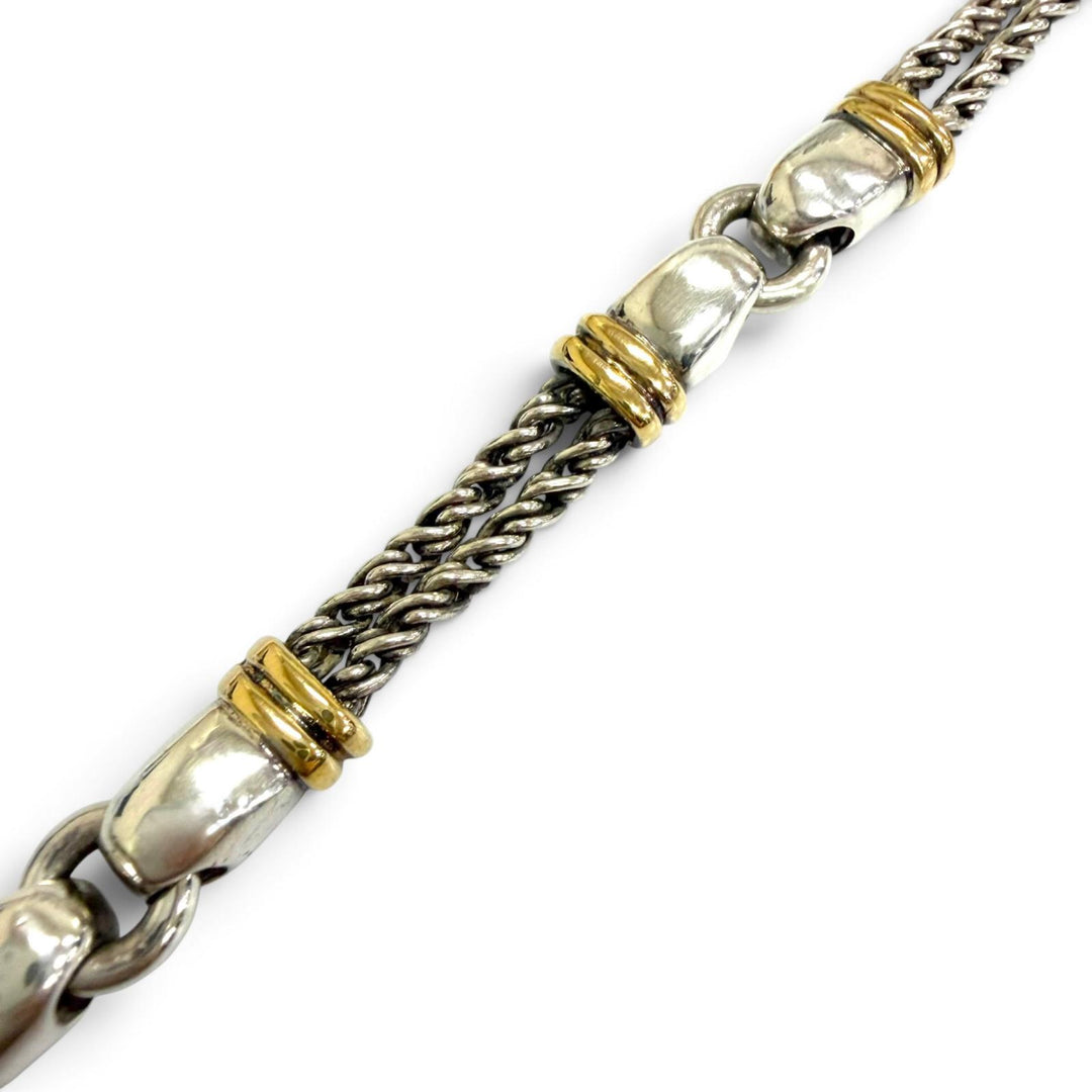 美品□TIFFANY&amp;Co. ティファニー 750 SV925 ダブルロープ ブレスレット アクセサリー シルバー イエローゴールド メンズ レディース