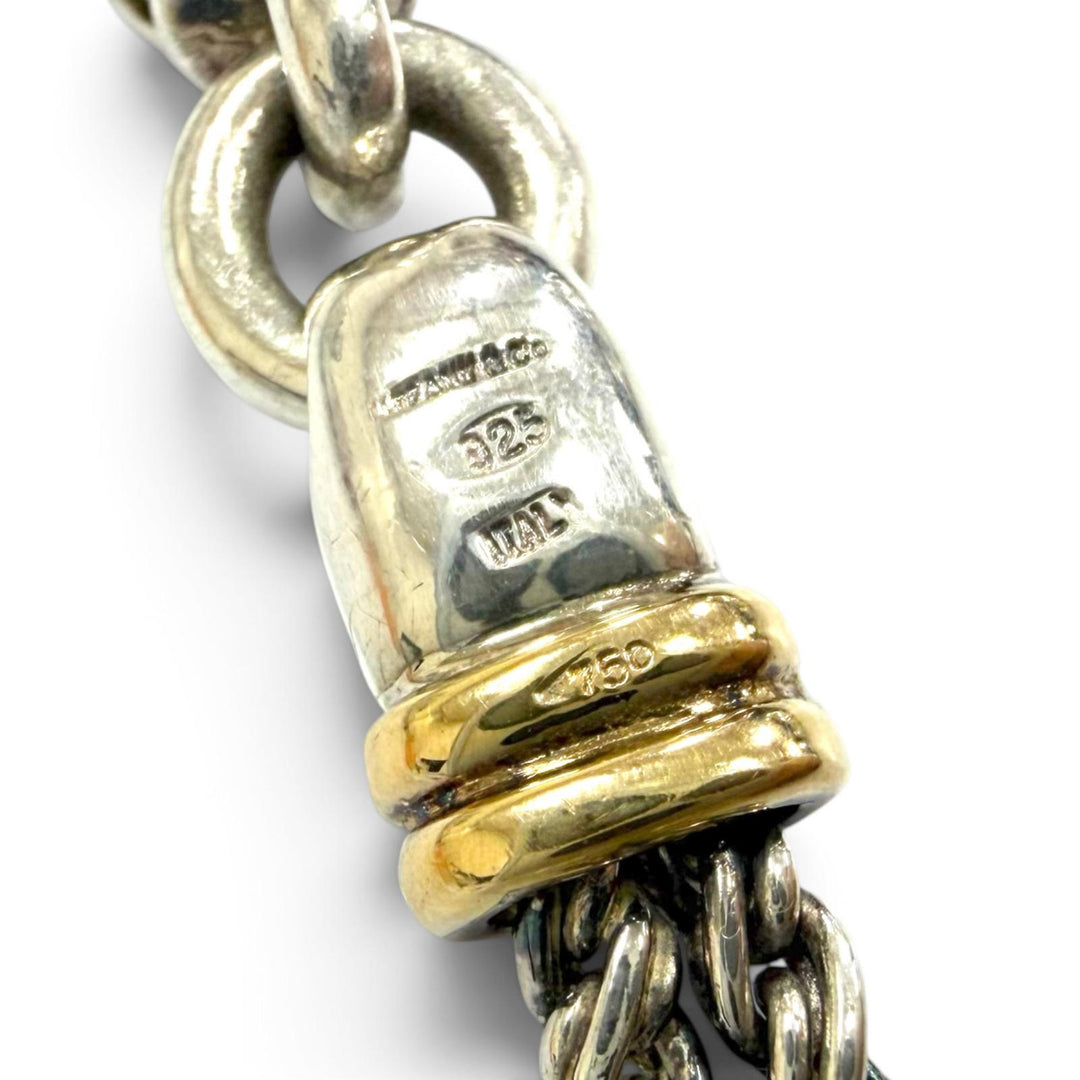 美品□TIFFANY&amp;Co. ティファニー 750 SV925 ダブルロープ ブレスレット アクセサリー シルバー イエローゴールド メンズ レディース