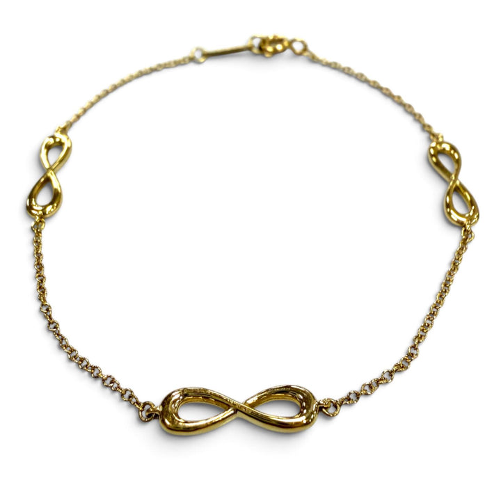 極美品▼TIFFANY&amp;Co. ティファニー インフィニティ エンドレス AU750(YG) チェーン ブレスレット イエローゴールド 重量2.3g レディース
