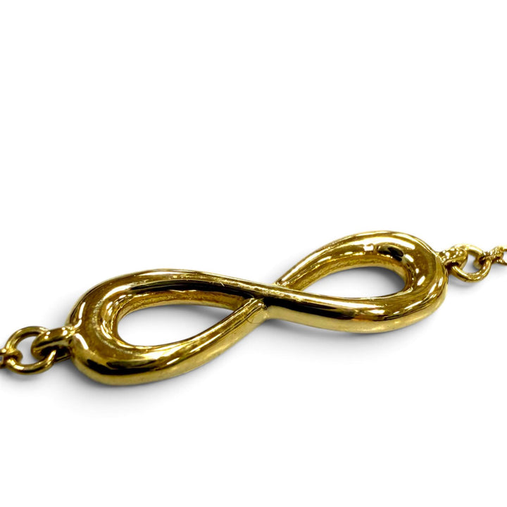 極美品▼TIFFANY&amp;Co. ティファニー インフィニティ エンドレス AU750(YG) チェーン ブレスレット イエローゴールド 重量2.3g レディース