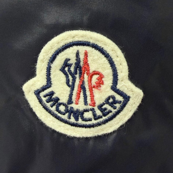 美品□MONCLER モンクレール MAYA GIUBBOTTO ロゴワッペン フーデッド ダウンジャケット パファージャケット ネイビー 3 正規品 メンズ