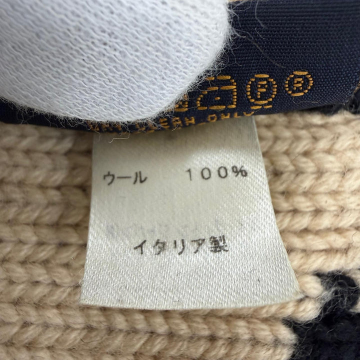 美品☆LOUIS VUITTON ルイヴィトン M70840 ボネ モーニングラム ウール ビーニー ニットキャップ ブラック ベージュ イタリア製 正規品