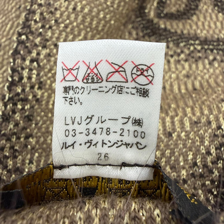 美品☆LOUIS VUITTON ルイヴィトン 410477 エシャルプ・ポリアナ カシミヤ フォックスファー付 マフラー ブラウン イタリア製 正規品