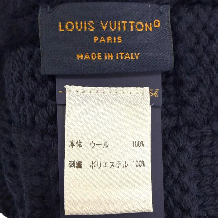 極美品□LOUIS VUITTON ルイヴィトン 2025年製 M96961 ビーニー・ダミエ スナッグ ニットキャップ ネイビー イタリア製 正規品 メンズ