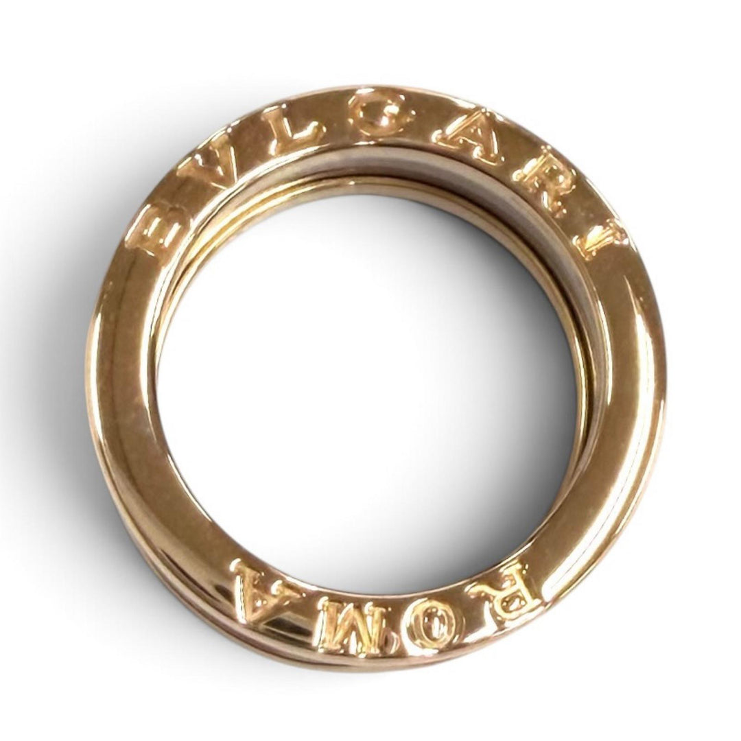 極美品★BVLGARI ブルガリ 750 メタル Bezero1 リング2バンド リング 指輪 ピンクゴールド 50 JP9号相当 イタリア製 重量7.12g