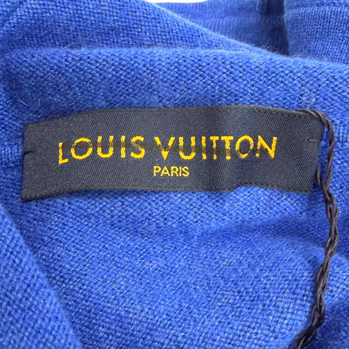 未使用品□LOUIS VUITTON ルイヴィトン 2020年製 カシミヤ シルク インサイドアウト ロゴシルバープレート ニットパーカー S 伊製 正規品
