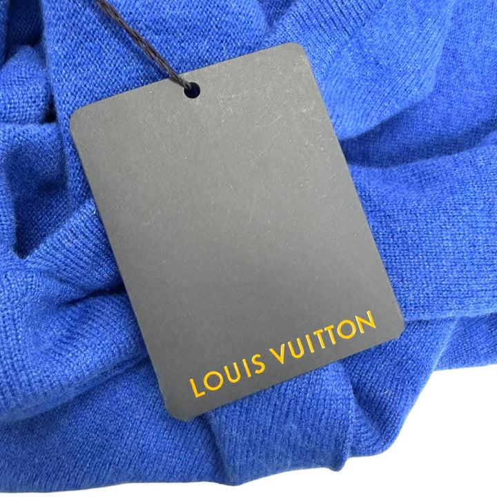 未使用品□LOUIS VUITTON ルイヴィトン 2020年製 カシミヤ シルク インサイドアウト ロゴシルバープレート ニットパーカー S 伊製 正規品