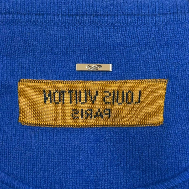 未使用品□LOUIS VUITTON ルイヴィトン 2020年製 カシミヤ シルク インサイドアウト ロゴシルバープレート ニットパーカー S 伊製 正規品