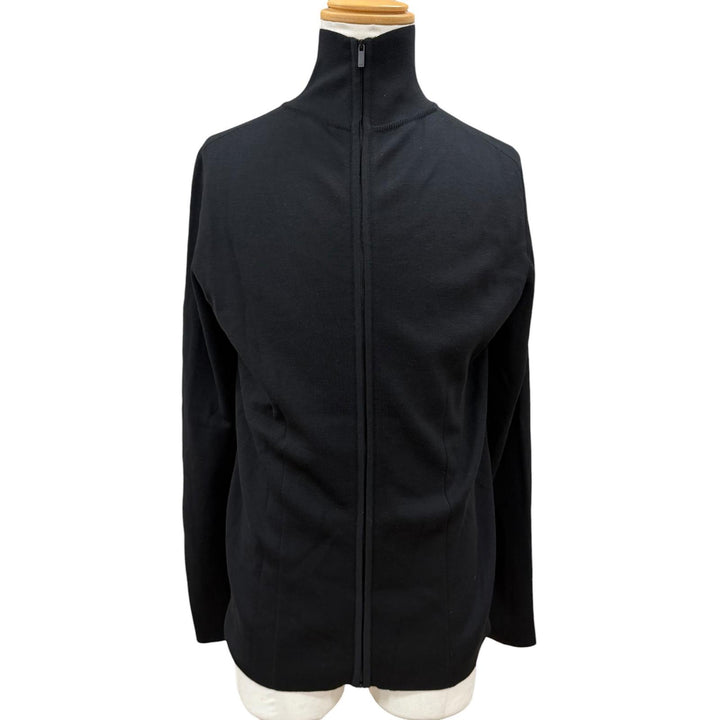 極美品□DIOR ディオール オム 243M630AT469 ロゴエンブロイダリー ドライバーズニット ブルゾン ブラック M イタリア製 正規品 メンズ