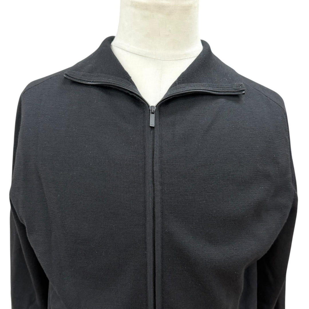 極美品□DIOR ディオール オム 243M630AT469 ロゴエンブロイダリー ドライバーズニット ブルゾン ブラック M イタリア製 正規品 メンズ