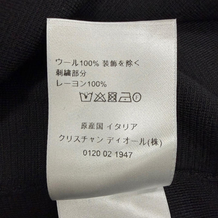 極美品□DIOR ディオール オム 243M630AT469 ロゴエンブロイダリー ドライバーズニット ブルゾン ブラック M イタリア製 正規品 メンズ