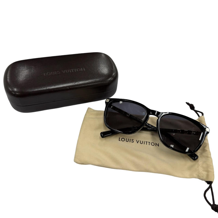 良品☆LOUIS VUITTON ルイヴィトン Z0614E コンヴィクション サングラス ブラック シルバー 57□18 デモレンズ イタリア製 レディース