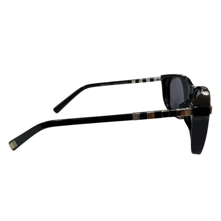 良品☆LOUIS VUITTON ルイヴィトン Z0614E コンヴィクション サングラス ブラック シルバー 57□18 デモレンズ イタリア製 レディース