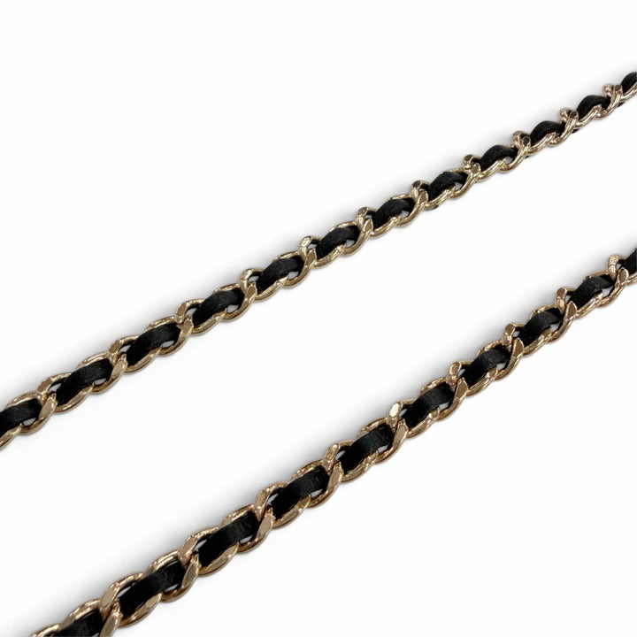 極美品☆CHANEL シャネル B23S ココマーク リップモチーフ ラインストーン ミラー チェーンネックレス ゴールド ブラック 箱・保存袋付き