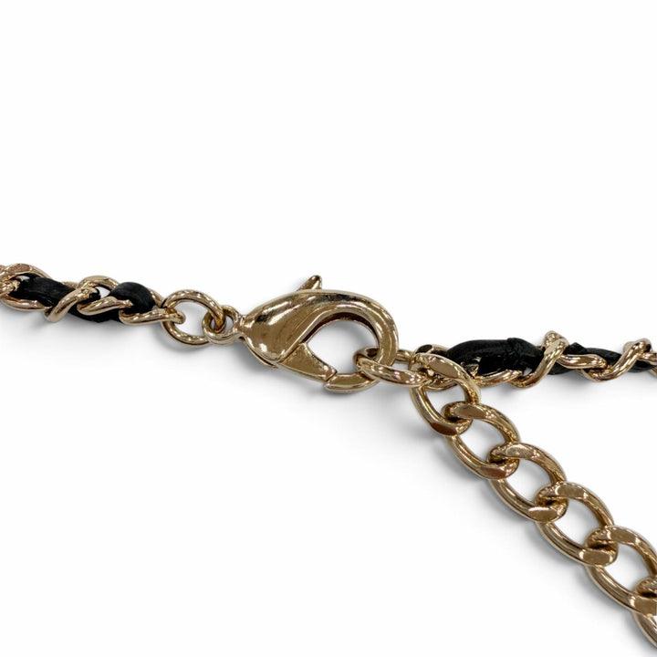 極美品☆CHANEL シャネル B23S ココマーク リップモチーフ ラインストーン ミラー チェーンネックレス ゴールド ブラック 箱・保存袋付き