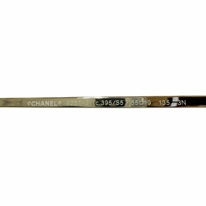極美品☆CHANEL シャネル 4251-J ココマーク サングラス ゴールド ブラウン グラデーション 55□19 デモレンズ イタリア製 箱付き