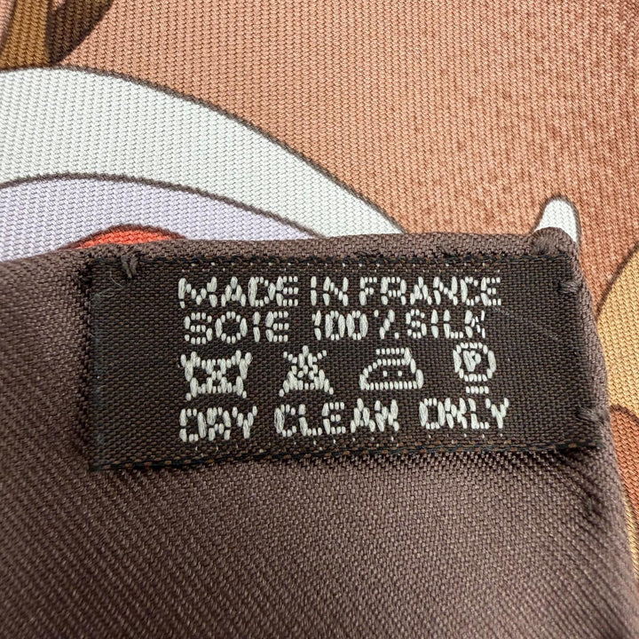 極美品☆HERMES エルメス カレ90 LA VIE DU GRAND NORD 北極圏の生活 シルク100％ スカーフ ブラウン系 マルチカラー フランス製