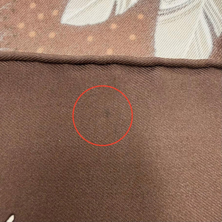 極美品☆HERMES エルメス カレ90 LA VIE DU GRAND NORD 北極圏の生活 シルク100％ スカーフ ブラウン系 マルチカラー フランス製