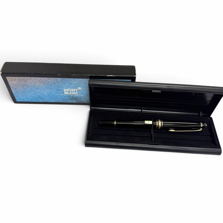 極美品□MONTBLANC モンブラン マイスターシュテュック ペン先14K Mニブ ホワイトスター 万年筆 ブラック ゴールド 西ドイツ製 メンズ