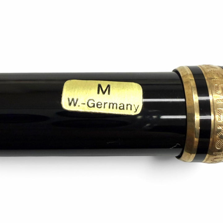 極美品□MONTBLANC モンブラン マイスターシュテュック ペン先14K Mニブ ホワイトスター 万年筆 ブラック ゴールド 西ドイツ製 メンズ