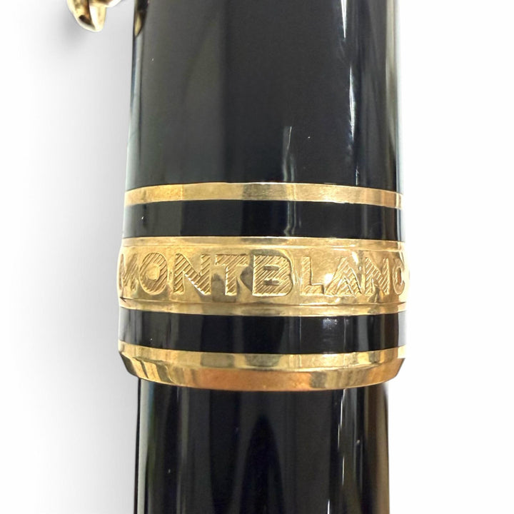 極美品□MONTBLANC モンブラン マイスターシュテュック ペン先14K Mニブ ホワイトスター 万年筆 ブラック ゴールド 西ドイツ製 メンズ