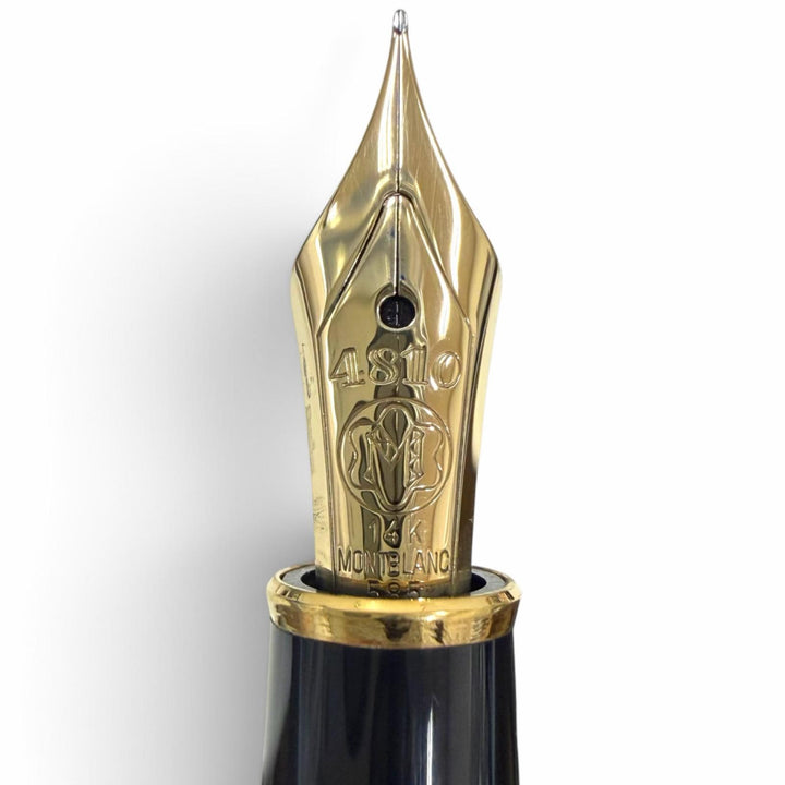 美品□MONTBLANC モンブラン マイスターシュテュック クラシック 4810 ペン先14K EFニブ キャップ式 万年筆 黒 ゴールド 西ドイツ製