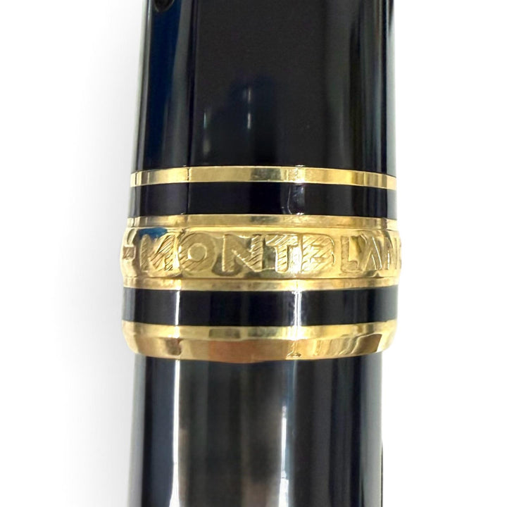 美品□MONTBLANC モンブラン マイスターシュテュック クラシック 4810 ペン先14K EFニブ キャップ式 万年筆 黒 ゴールド 西ドイツ製