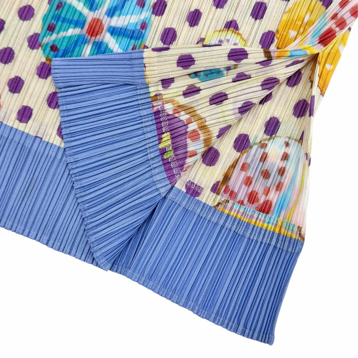 極美品△PLEATS PLEASE プリーツプリーズ イッセイミヤケ PP71-JK843 ドット柄 ノースリーブ チュニック ワンピース マルチ 4 正規品