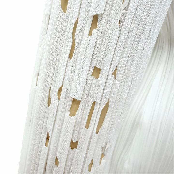 極美品☆PLEATS PLEASE プリーツプリーズ イッセイミヤケ PP91-J0761 袖デザイン 長袖カーディガン ホワイト 3 日本製 正規品 レディース