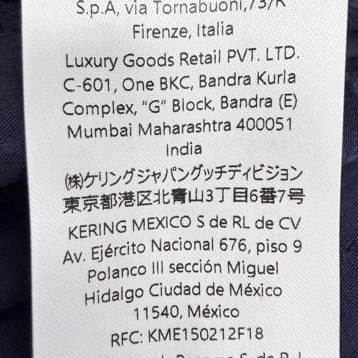 極美品△GUCCI グッチ 803808 GG柄 ベルト付き パジャマ ナイトウェア 長袖シャツ ネイビー 42 イタリア製 正規品 レディース