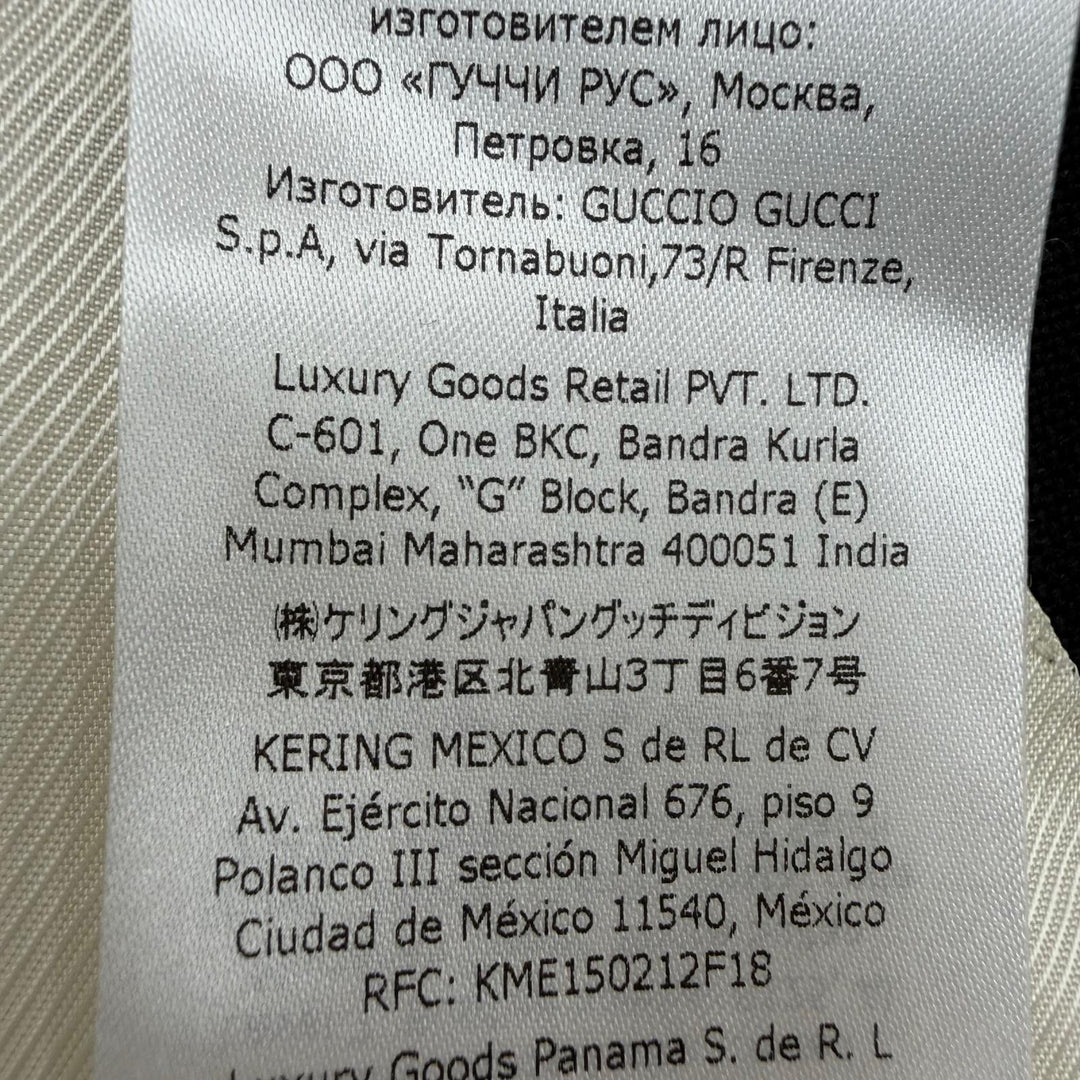 極美品☆GUCCI グッチ 721190 モヘア混 ダブルブレステッドウーレン ジャケット アイボリー ブラック 42 イタリア製 正規品 レディース