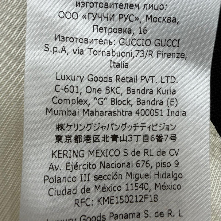極美品☆GUCCI グッチ 721190 モヘア混 ダブルブレステッドウーレン ジャケット アイボリー ブラック 42 イタリア製 正規品 レディース