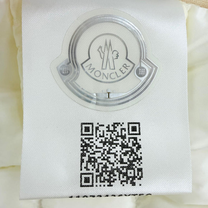 極美品☆MONCLER モンクレール 2023年製 I20939B51000 CARDIGAN ロゴワッペン ニット切替 ダウンジャケット アイボリー XS 正規品 保袋付