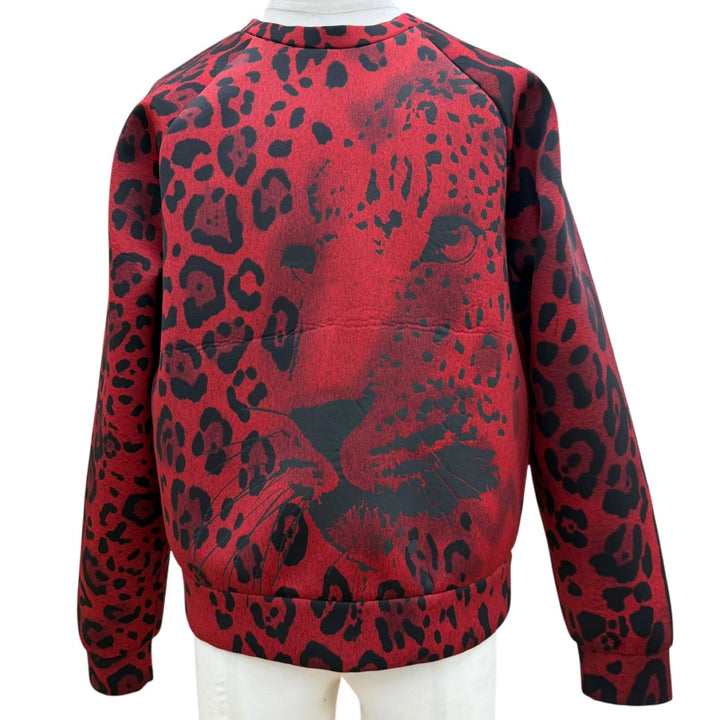極美品▼DOLCE&amp;GABBANA ドルチェ＆ガッバーナ G9WL9T 黒タグ レオパード柄 クルーネック プルオーバー スウェット レッド XS 伊製 正規品