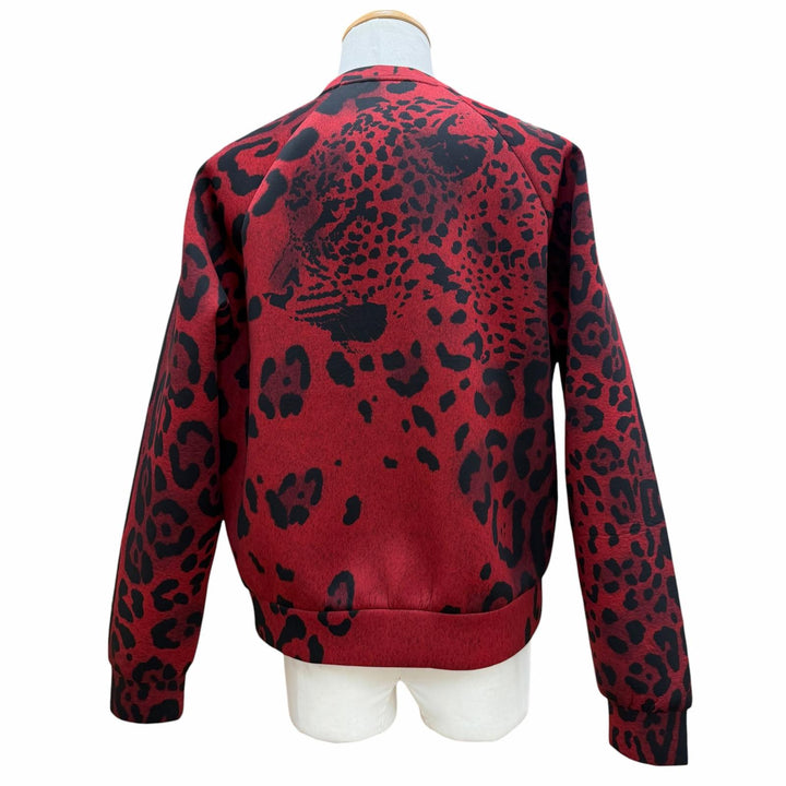 極美品▼DOLCE&amp;GABBANA ドルチェ＆ガッバーナ G9WL9T 黒タグ レオパード柄 クルーネック プルオーバー スウェット レッド XS 伊製 正規品