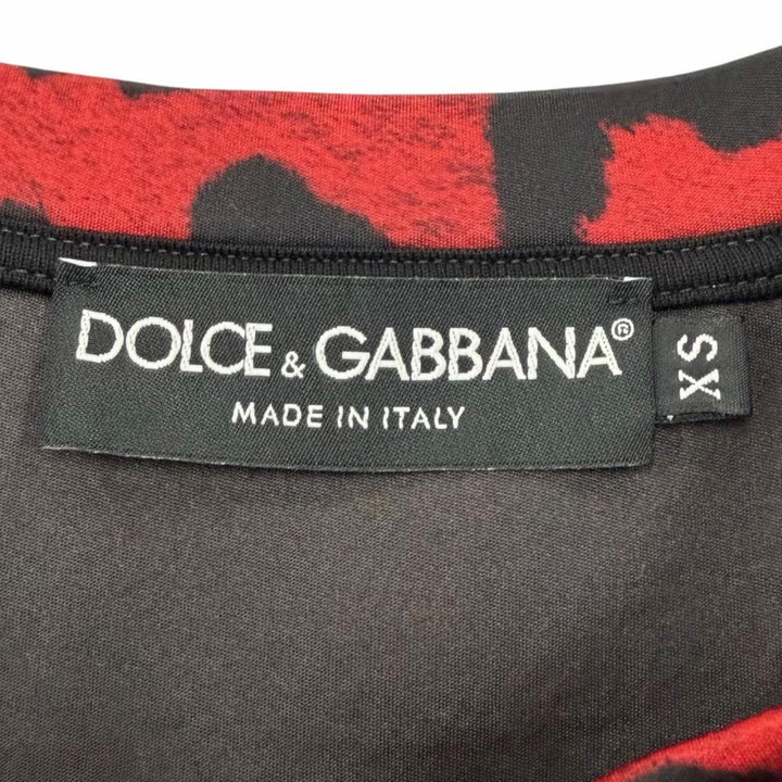 極美品▼DOLCE&amp;GABBANA ドルチェ＆ガッバーナ G9WL9T 黒タグ レオパード柄 クルーネック プルオーバー スウェット レッド XS 伊製 正規品