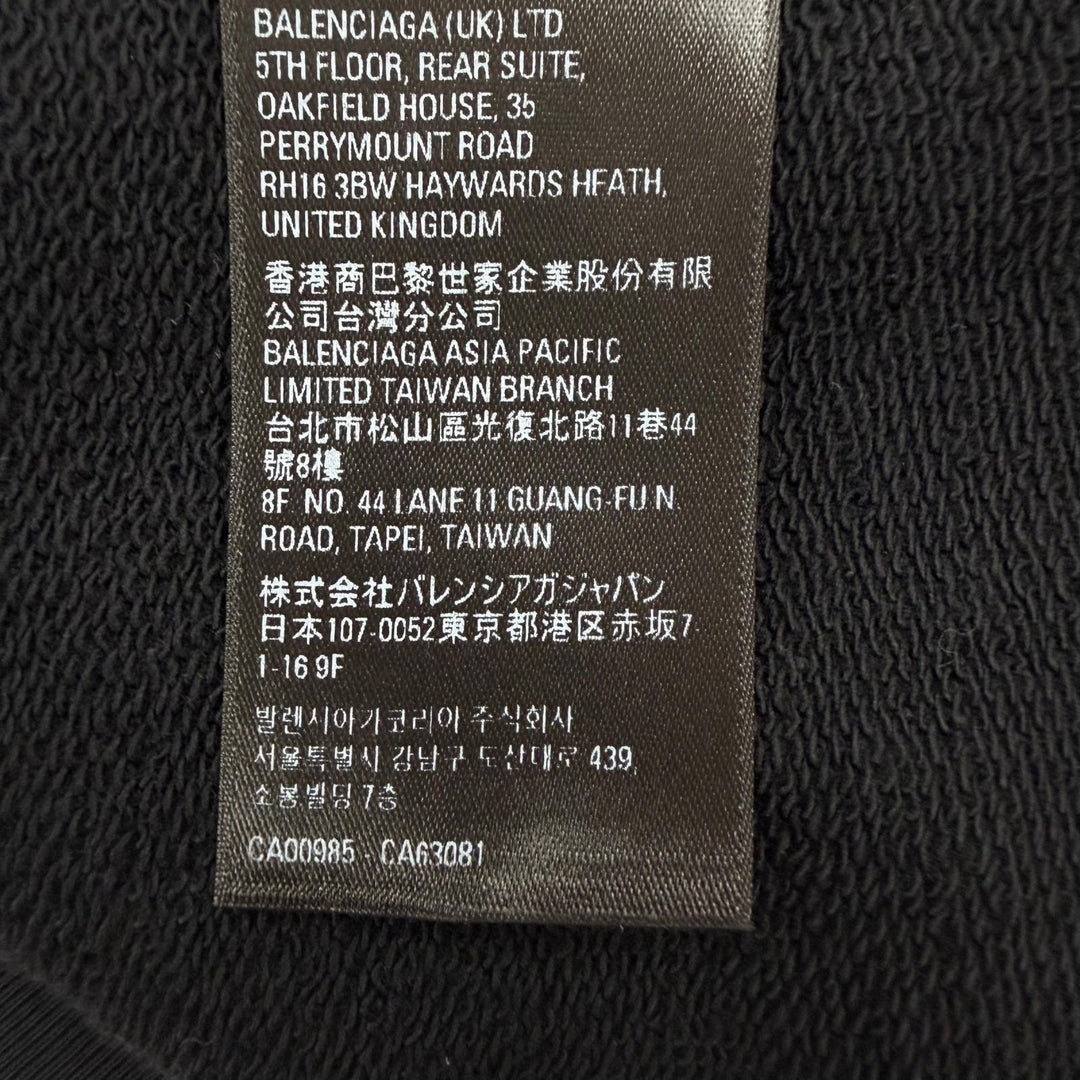 極美品▼BALENCIAGA バレンシアガ 2022年製 620973 コットン100% ロゴ刺繍 フーデッド プルオーバー パーカー ブラック XS 正規品 メンズ