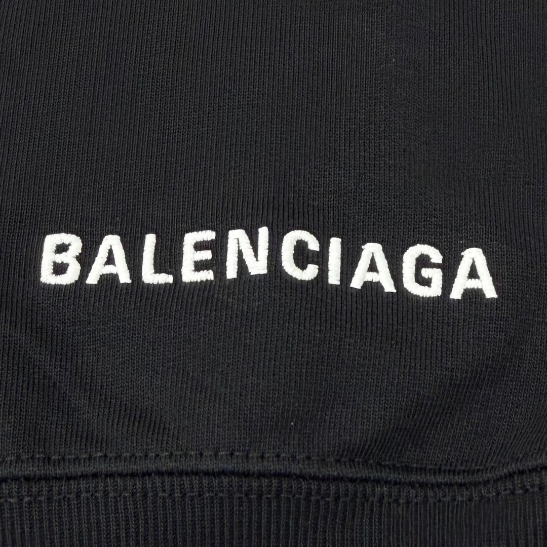 極美品▼BALENCIAGA バレンシアガ 2022年製 620973 コットン100% ロゴ刺繍 フーデッド プルオーバー パーカー ブラック XS 正規品 メンズ