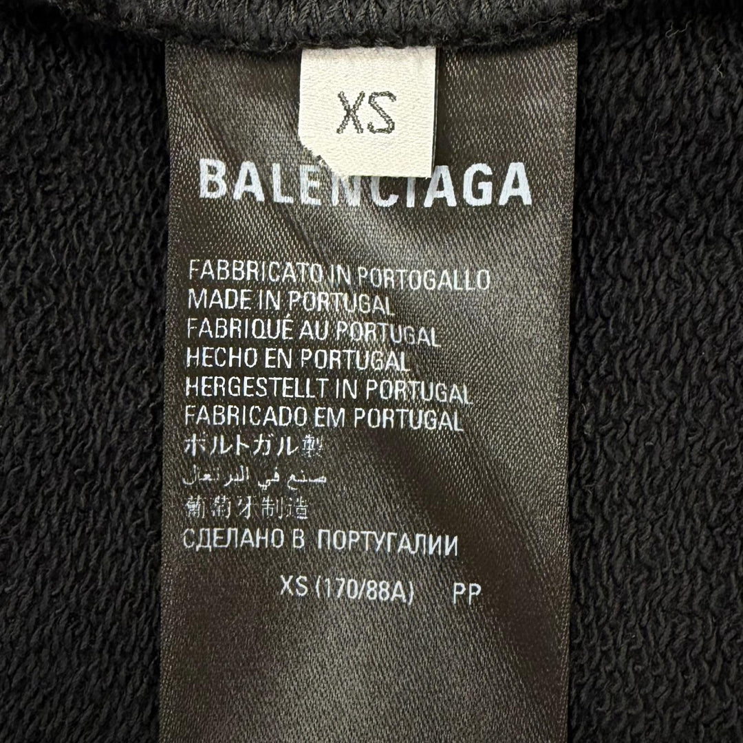 極美品▼BALENCIAGA バレンシアガ 2022年製 620973 コットン100% ロゴ刺繍 フーデッド プルオーバー パーカー ブラック XS 正規品 メンズ