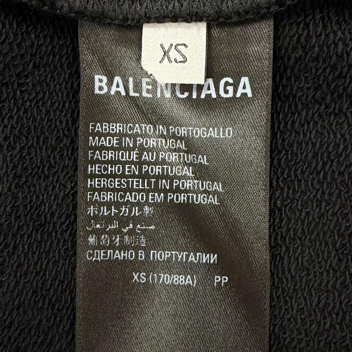 極美品▼BALENCIAGA バレンシアガ 2022年製 620973 コットン100% ロゴ刺繍 フーデッド プルオーバー パーカー ブラック XS 正規品 メンズ