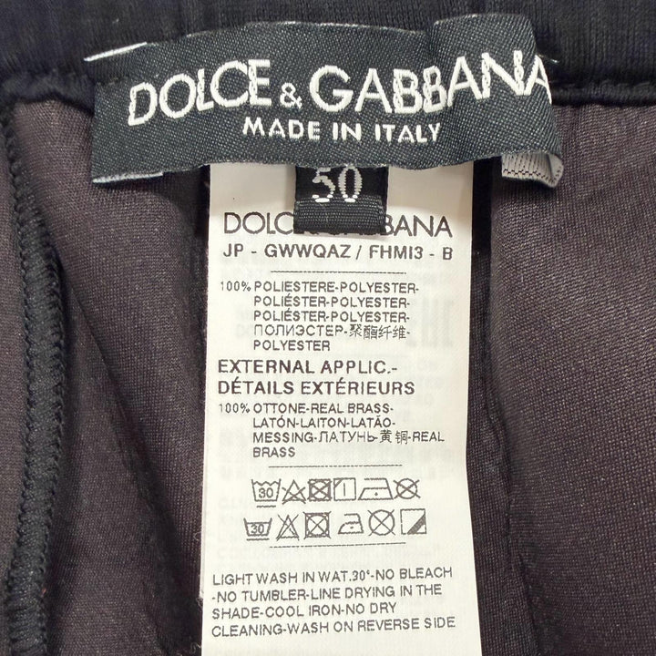 極美品▼DOLCE&amp;GABBANA ドルチェ＆ガッバーナ GWWQAZ 黒タグ レオパード柄 シージー スウェットパンツ レッド ブラック 50 正規品 メンズ