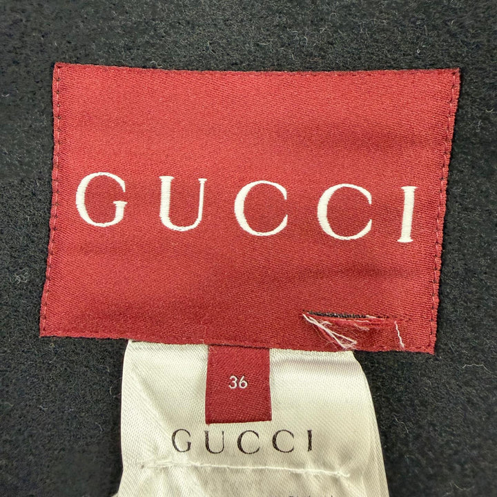 未使用品☆GUCCI グッチ 25AW 793634 リバーシブル ウールブレンド GGシルク コート ベルト ラップコート ブラック 36 イタリア製 正規品