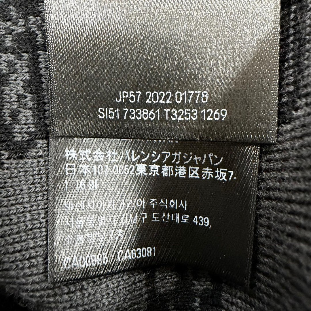 極美品☆BALENCIAGA バレンシアガ 23SS 733861 コットン ウール BBモノグラム 長袖 ニット ブラック グレー M 正規品 レディース メンズ