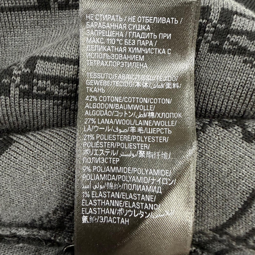 極美品☆BALENCIAGA バレンシアガ 23SS 733861 コットン ウール BBモノグラム 長袖 ニット ブラック グレー M 正規品 レディース メンズ
