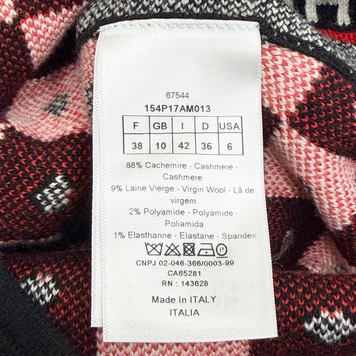 未使用品△Christian Dior クリスチャンディオール 154P17AM013 カシミヤ チェッカーボード ハート ロゴ ニットショートパンツ 42 正規品