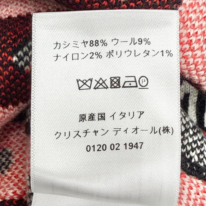 未使用品△Christian Dior クリスチャンディオール 154P17AM013 カシミヤ チェッカーボード ハート ロゴ ニットショートパンツ 42 正規品