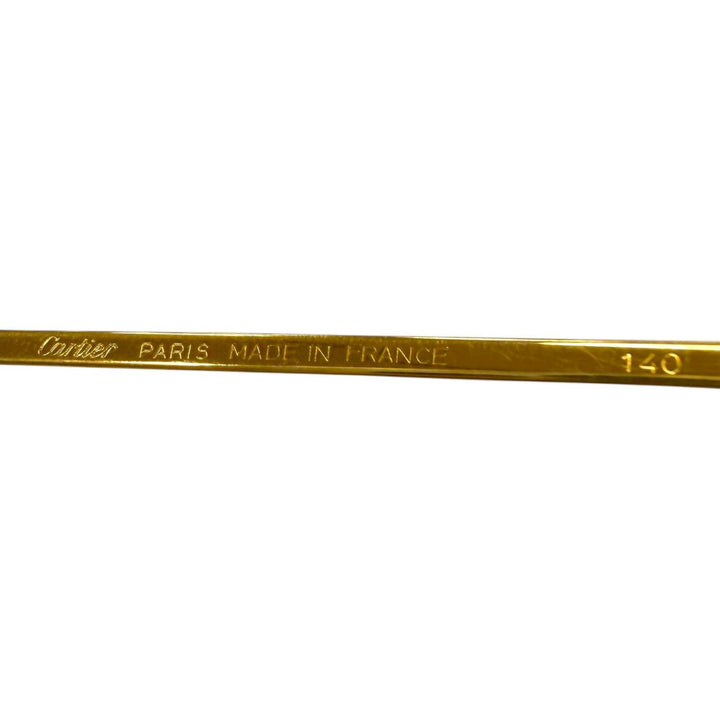 美品▼Cartier カルティエ ヴィンテージ ツーブリッジ ティアドロップ ロゴ金具付き アイウェア サングラス ゴールド 62□14 140 度入り
