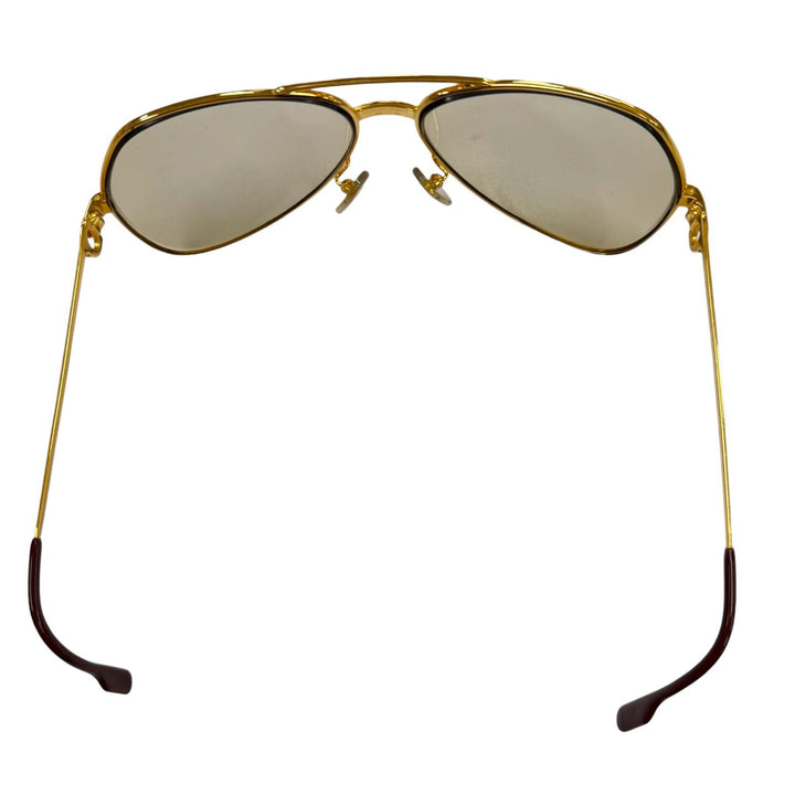 美品▼Cartier カルティエ ヴィンテージ ツーブリッジ ティアドロップ ロゴ金具付き アイウェア サングラス ゴールド 62□14 140 度入り