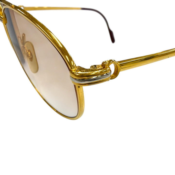 良品▼Cartier カルティエ ヴィンテージ トリニティ ツーブリッジ ティアドロップ グラデーション アイウェア サングラス 54□16 度入り